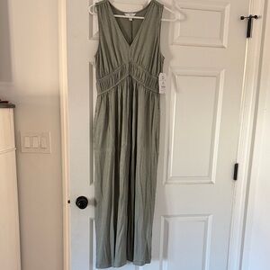 Women’s Olive and white stripe maxi dress